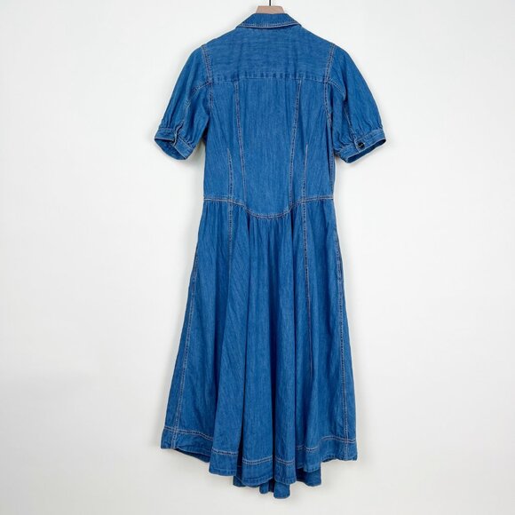 Anthropologie Denim Blue Midi Dress - Picture 11 of 14